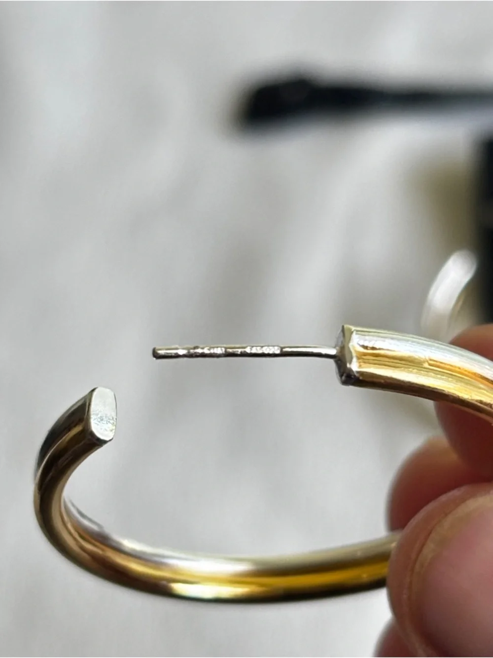 Two Tone Sterling Silver Earrings - Picture 7 of 10